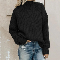 Carina | Damen Strick Rollkragenpullover | Winter in Schwarz