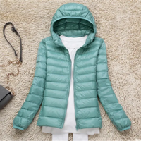 Elin | Damen Winter Steppjacke | Kurze Mantel in Erbsengrün