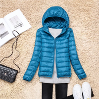 Elin | Damen Winter Steppjacke | Kurze Mantel in Blauer See