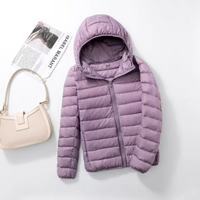 Elin | Damen Winter Steppjacke | Kurze Mantel in Hellviolett