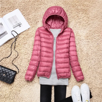 Elin | Damen Winter Steppjacke | Kurze Mantel in Leder rosa