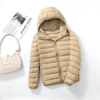Elin | Damen Winter Steppjacke | Kurze Mantel in Champagner
