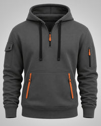 Daniel | Herren Sportlicher Half-Zip Hoodie in Grau
