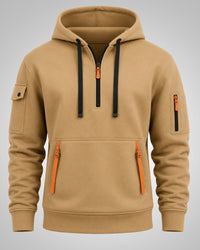 Daniel | Herren Sportlicher Half-Zip Hoodie in Khaki