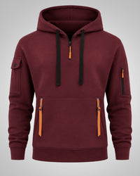 Daniel | Herren Sportlicher Half-Zip Hoodie in Rot