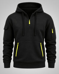 Daniel | Herren Sportlicher Half-Zip Hoodie in Schwarz