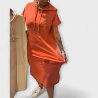 Daisy - Entspanntes Kapuzenkleid in Orange