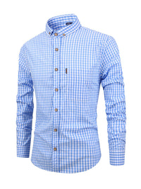 Karierter Herrenhemd mit bequemer Passform – Jules in Himmelblau