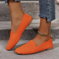 Norrie | Damen Schwarz Mokassins | Loafer Schuhe in Orange