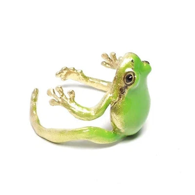 FrogGlam - Eleganter Baumpfauenring und Ohrringe