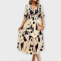 Mathilda - Stilvolles Midikleid in Creme