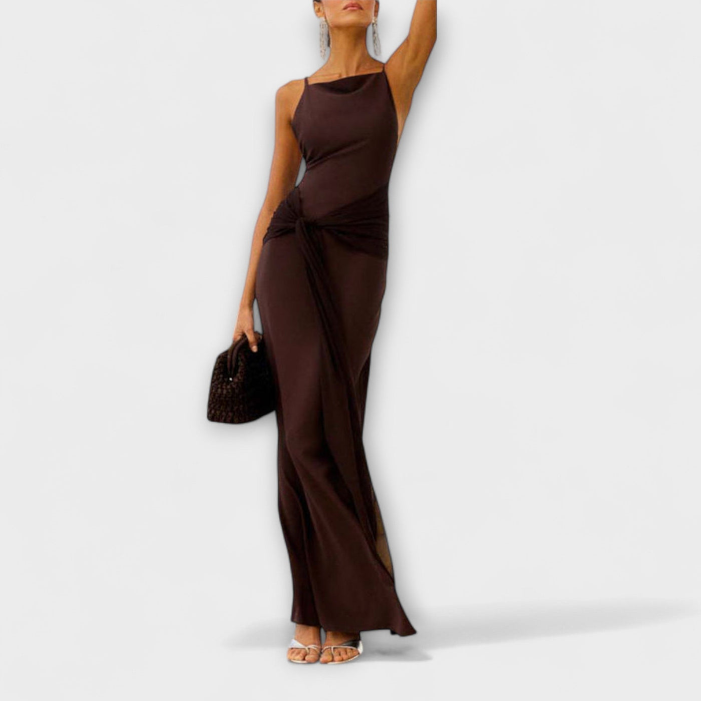 Calista - Schickes geknotetes Maxikleid aus fließendem Chiffon