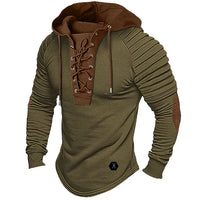 Pullover Herren Mit Kapuze | Schnürung Streetwear Stil in Grün