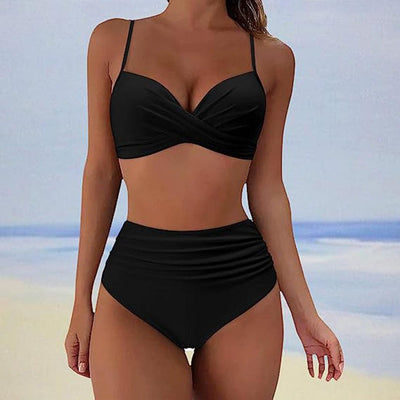Dione - Stylischer gepolsterter High-Waist-Bikini | Klassischer zweiteiliger Badeanzug mit hoher Taille für Damen