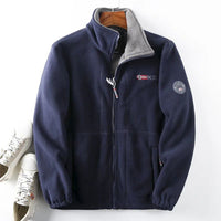 Doppellagige, gesteppte, warme Unisex-Jacke - Alois in Marineblau