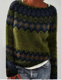 Dorothea | Weicher Rundhals Strickpullover in Grün