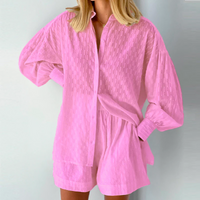 2-teiliges Sommeroutfit mit Bluse und Shorts – Isla in Rosa