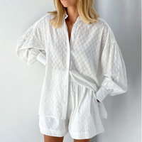 2-teiliges Sommeroutfit mit Bluse und Shorts – Isla in Weiß