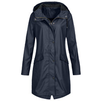 Regenjacke Damen Übergangsjacke | Funktional & Mit Kapuze in Marine Blau