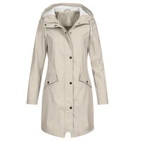 Regenjacke Damen Übergangsjacke | Funktional & Mit Kapuze in Beige