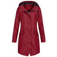 Regenjacke Damen Übergangsjacke | Funktional & Mit Kapuze in Rot