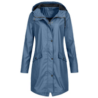 Regenjacke Damen Übergangsjacke | Funktional & Mit Kapuze in Blau