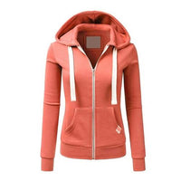 Damen-Kapuzenpullover mit Reißverschluss und Kapuze | Winter in Orange