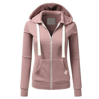 Damen-Kapuzenpullover mit Reißverschluss und Kapuze | Winter in Rosa