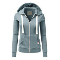 Damen-Kapuzenpullover mit Reißverschluss und Kapuze | Winter in Hell Blau