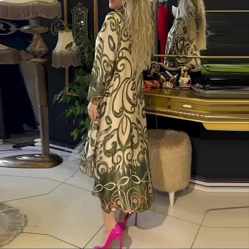 Olivia - Vintage Slit Maxi Dress