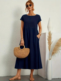 Leni | Kleid mit Taschen in Marineblau