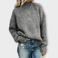 Sophie | Gemütlicher Strickpullover lässig und modern in Grau