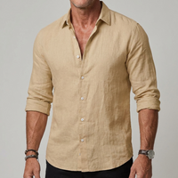 Jakob | Herren Klassisches Leinen Sommerhemd in Khaki