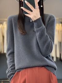 Anette | Warmer Pullover für kalte Tage in Dunkelgrau