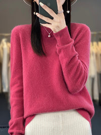 Anette | Warmer Pullover für kalte Tage in Himbeerrot