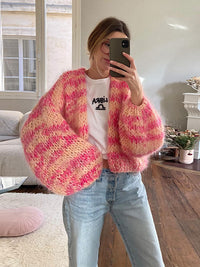 Laetitia - Strickjacke Farbenfroh & Fröhlich in Rosa