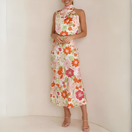 Mila® | Damenkleid aus floralem Satin