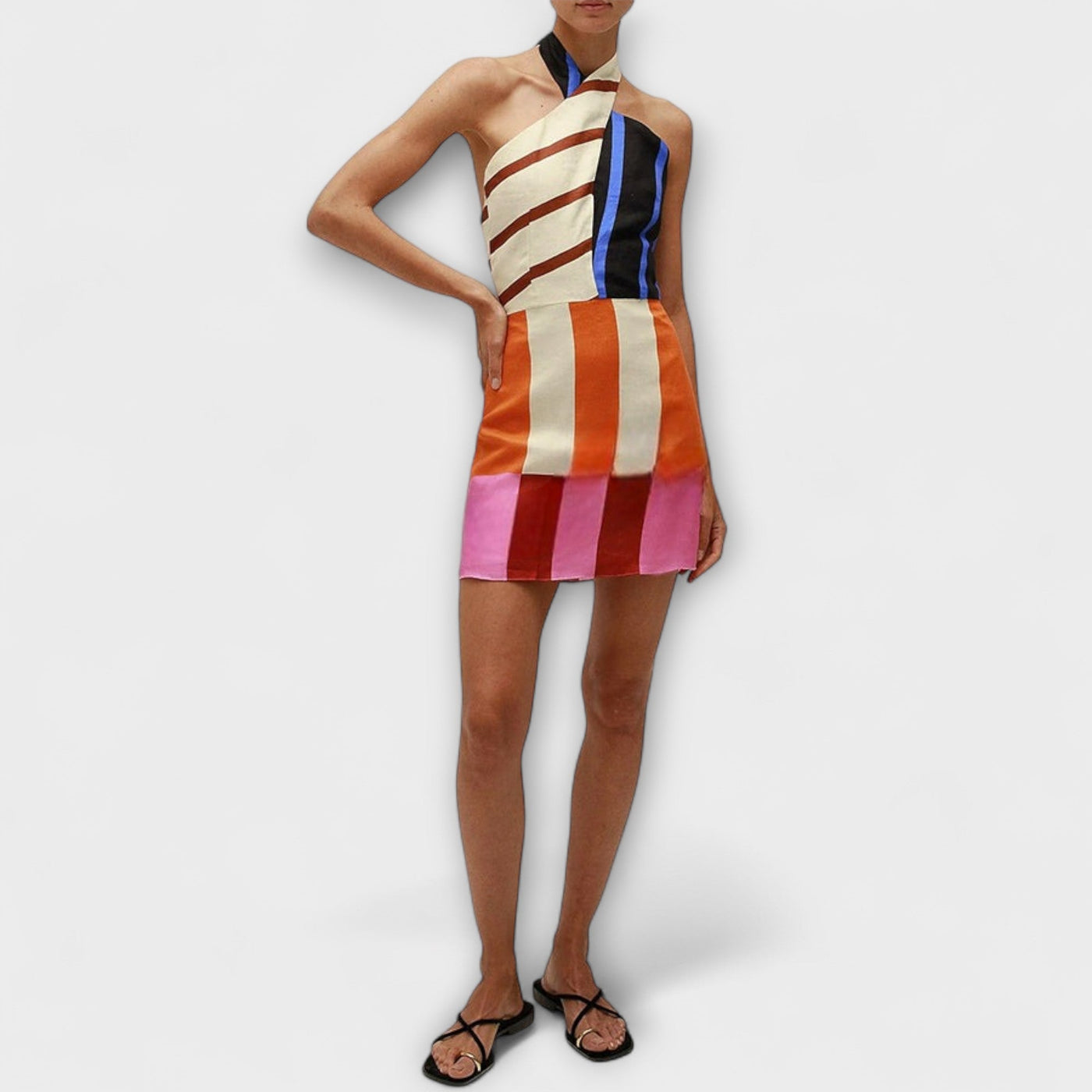 Jeniah - Kreuzträger Krawatte Lockeres Minikleid