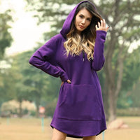 Sophie | Elegantes Hoodie-Kleid Damen casual & bequem in Violett