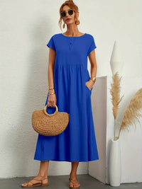 Leni | Kleid mit Taschen in Blau