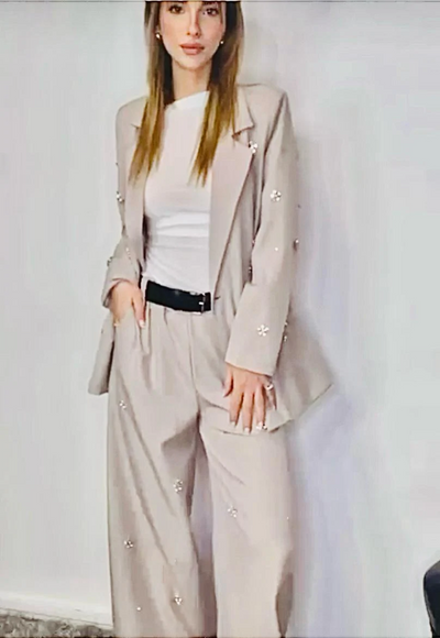 Flowers - Suit Anzug mit Jacke und Hose mit Steindetails