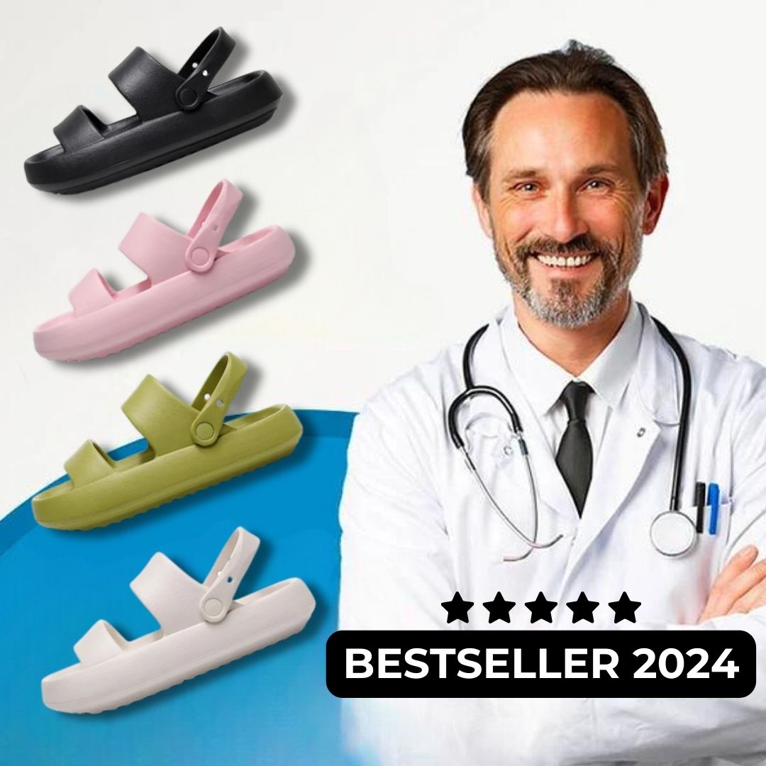 Yula - Orthopädische Sandalen | Comfort Plus Pantoletten mit Doppelriemen | Gepolsterte, lässige Slip-On-Sandalen