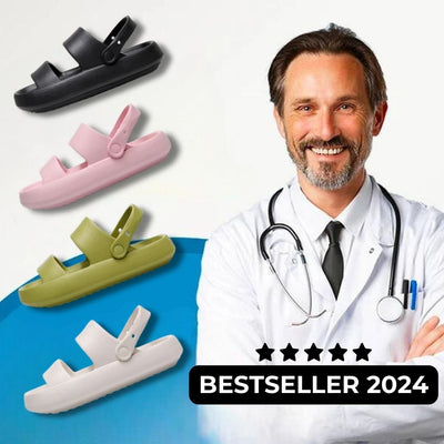 Yula - Orthopädische Sandalen | Comfort Plus Pantoletten mit Doppelriemen | Gepolsterte, lässige Slip-On-Sandalen