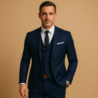 Herren Dreiteiliges Anzug Set | Gerade Schnittführung für formelle Anlässe in Marineblau