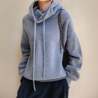 Pullover Damen Rollkragen Mit Kordelzug | Weich & Warm in Grau