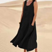 Tosca | Damen Schürzenkleid mit Taschen in Schwarz