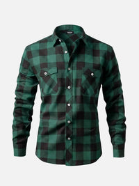 Emil | Herren Flanell Buffalo Karo Hemd in Grün