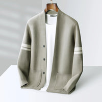 Tobias | Herren Taillierte Passform Strickjacke Pullover in Beige