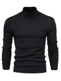 Pullover Herren Rollkragen Slim Fit | Langarm Smart Casual in Schwarz