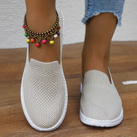 Lisa - Atmungsaktive Slip-On-Casual-Sneaker für Damen | Bequeme Slipper aus Strick-Mesh für Damen in Beige